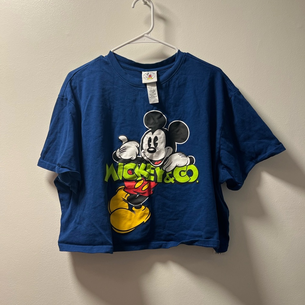 Cropped Mickey Mouse Short Sleeve Crewneck Tee EUC Navy Women’s 1X